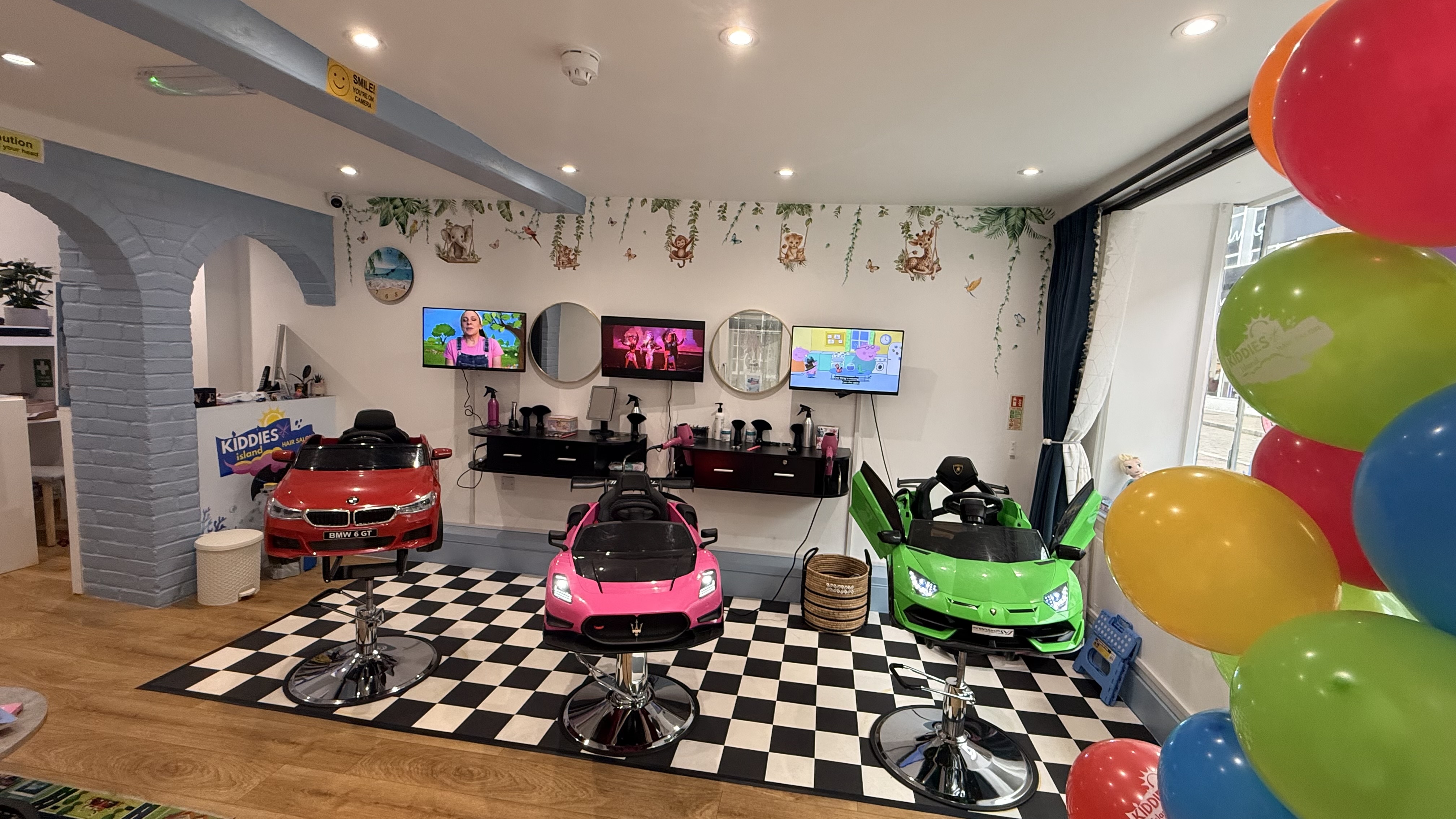 Car-themed styling station